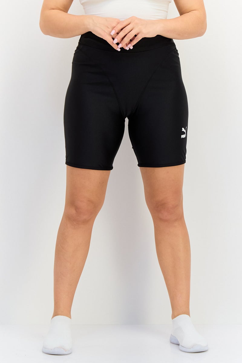 PUMA Women Sportswear Fit Brand Logo Cycling Shorts, Black - Image 1